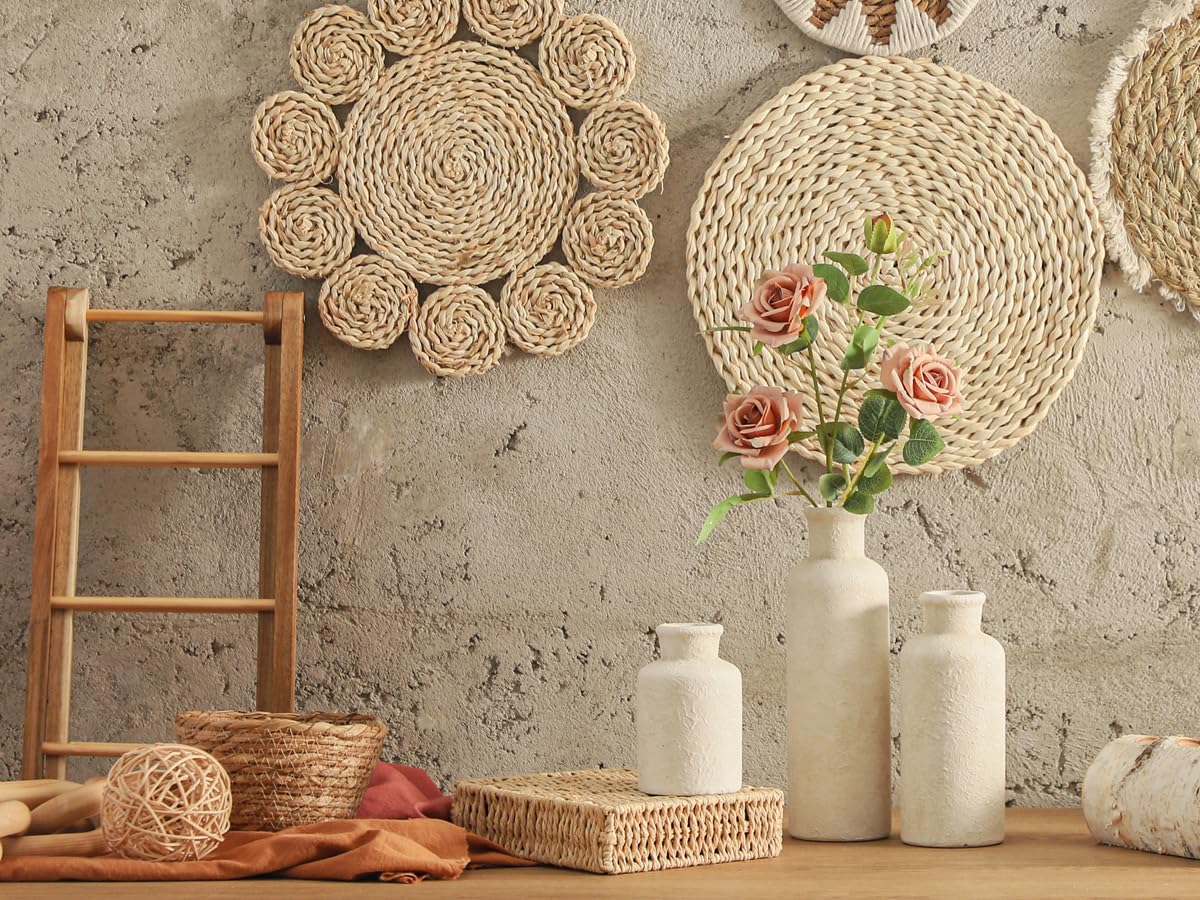 ooit Whitewashed Ceramic Vase Set of 3 – Rustic Farmhouse Home Decor