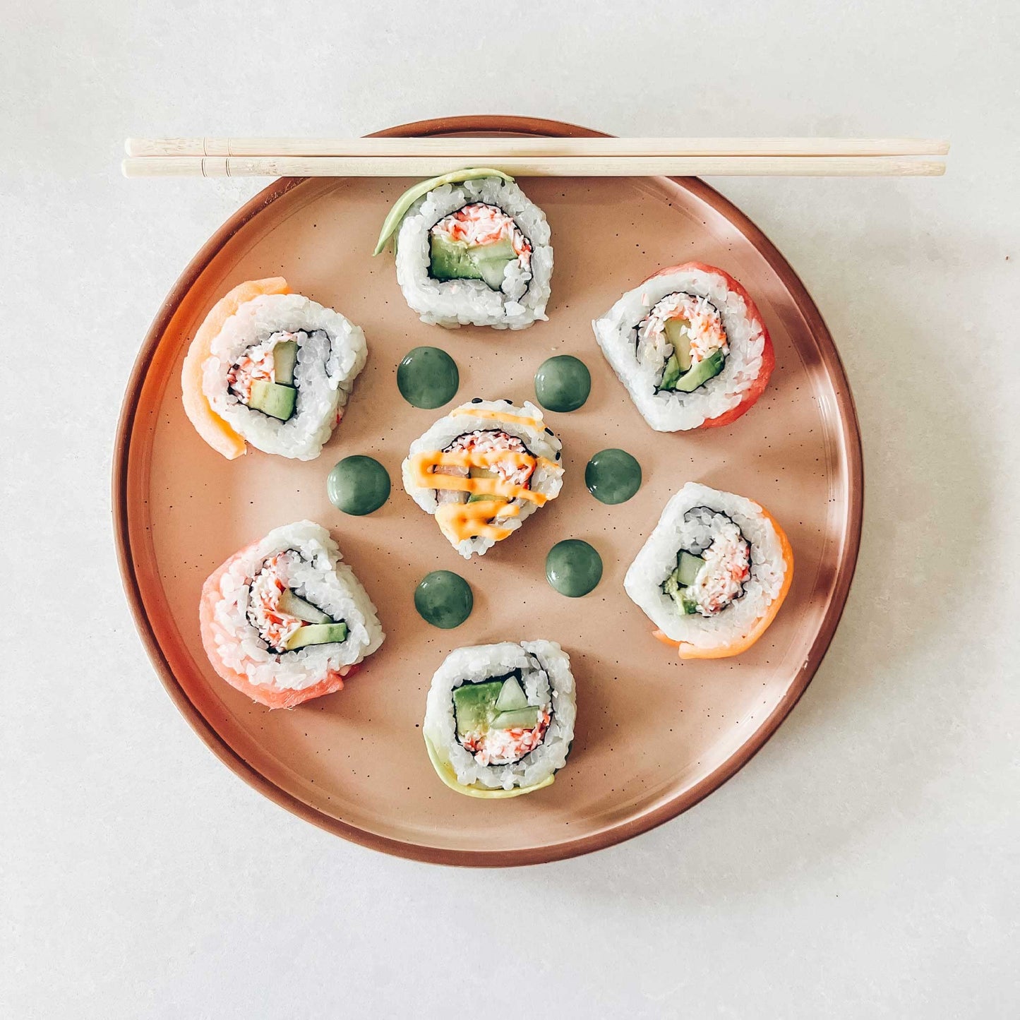 MORA Ceramic Flat Plates Set of 6 – 8-Inch, Scratch Resistant, Neutral